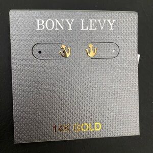 Bony Levy Gold Anchor Earrings - new without packaging
